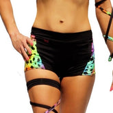 Side Panel Dance Shorts - Black / Rainbow