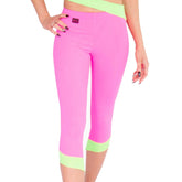 Siren Cropped Leggings - Neon Pink / Apple Green