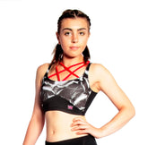 Elektra Crop Top - Black Lightning / Red