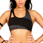 Asymmetric Crop Top - Black / Charcoal