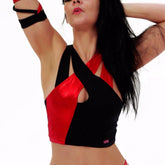 Empress Top - Black / Metallic Red