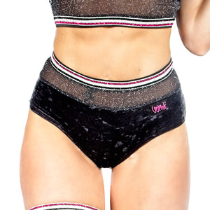 Glitter Mist High Waist Shorts W0211 (black or raspberry)
