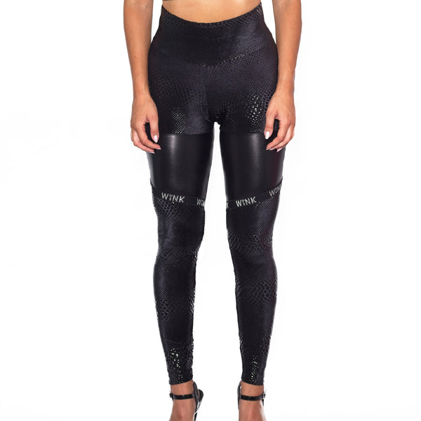 Infinity Eco High Waist Leggings W0231 (black snake)